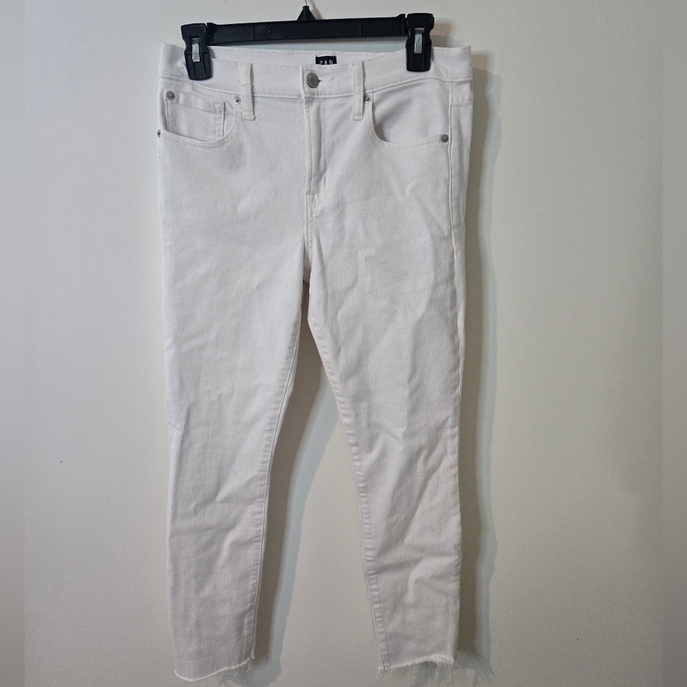 Gap True Skinny Frayed Hem White Women's Jeans Size 29